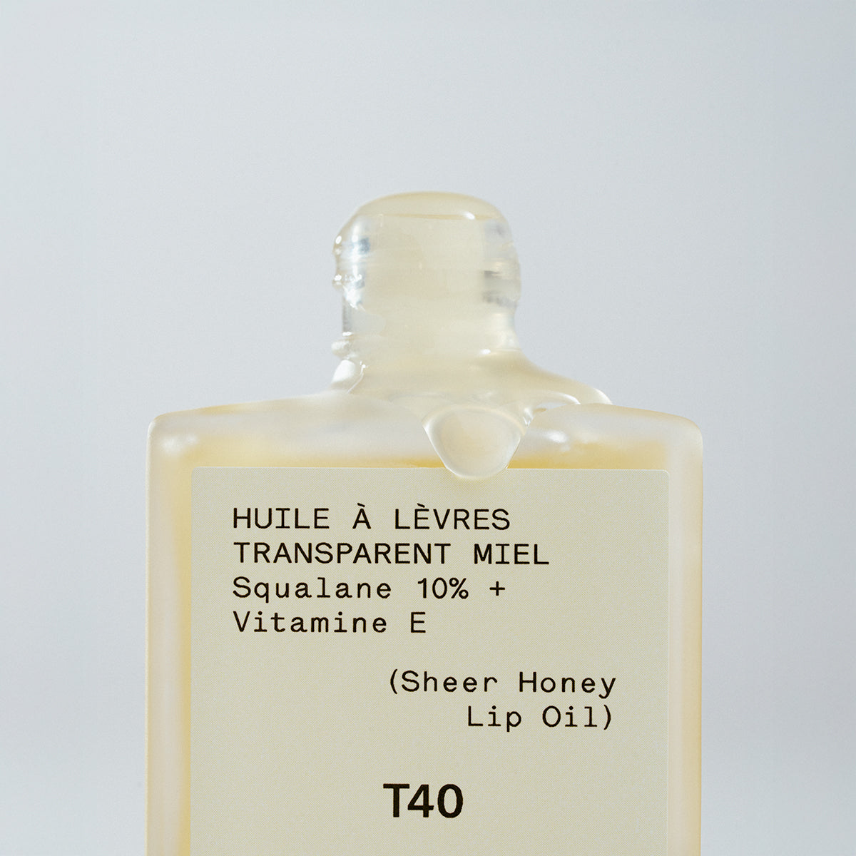 Moisturizing Lip Oil T40 | 10% Squalane + Vitamin E | T40 | Sheer Honey | 0.50 floz