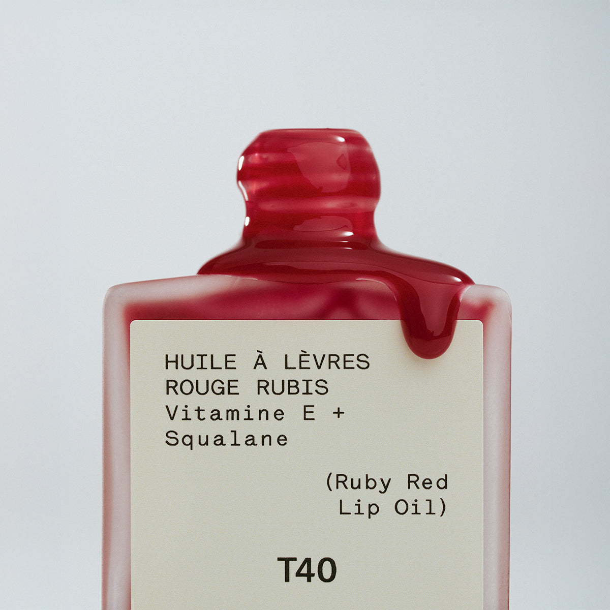 Moisturizing Lip Oil T40 | 10% Squalane + Vitamin E | T40 | Ruby Red | 0.50 floz