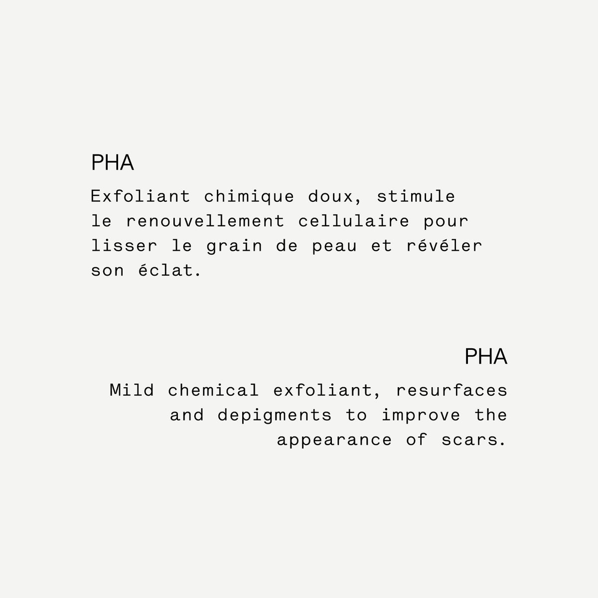 Mark-Fading Serum 14% PHA + Centella Asiatica — Typology